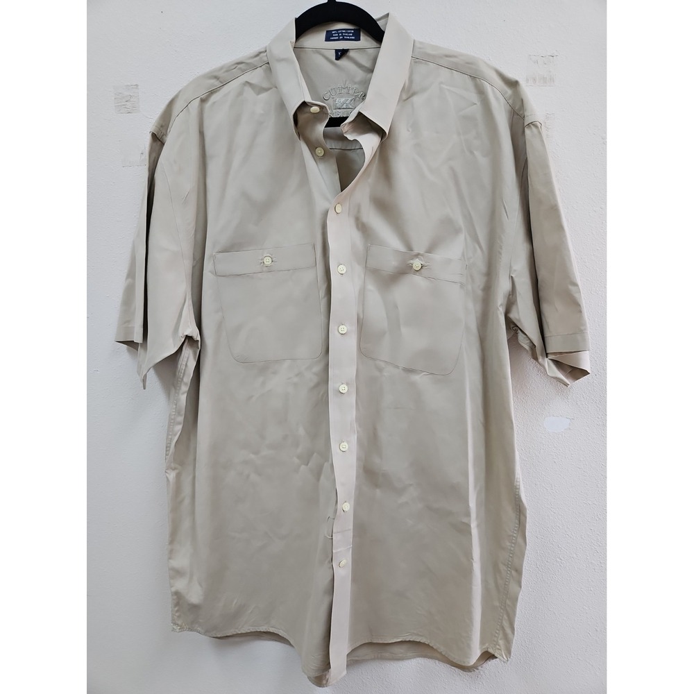 Cutter & Buck Shirt Mens XLT Short Sleeve Button Up Casual Pockets